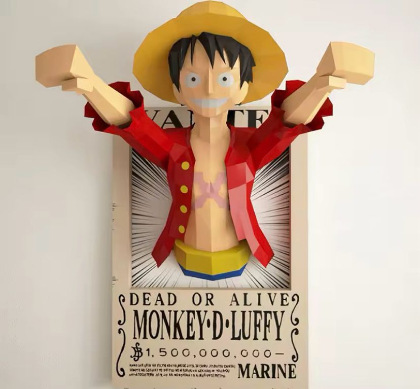 Straw Hat Captain 3D Papercraft Wall Art