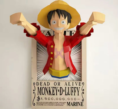 Straw Hat Captain 3D Papercraft Wall Art